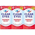 Clear Eyes | Redness Relief Eye Drops | 0.5 fl oz | Pack of 3