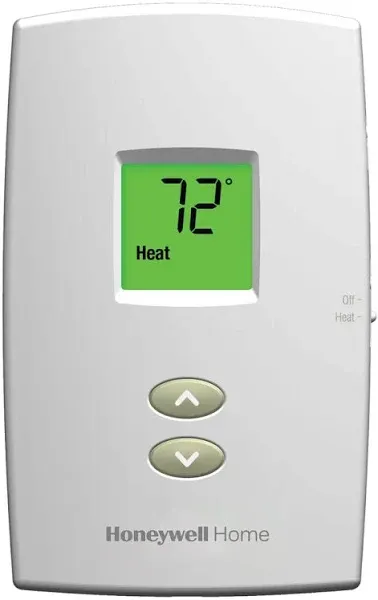 Honeywell TH1100DV1000 PRO 1000 Vertical Non-Programmable Heat Only Thermostat - White