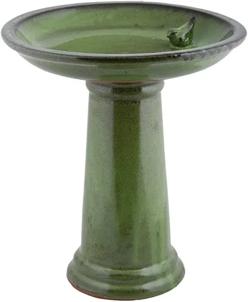 Esschert Design Ceramic Bird Bath and Pedestal