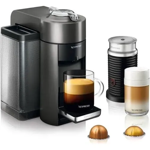 Nespresso Vertuo Coffee and Espresso Machine by De'Longhi with Aeroccino Silver