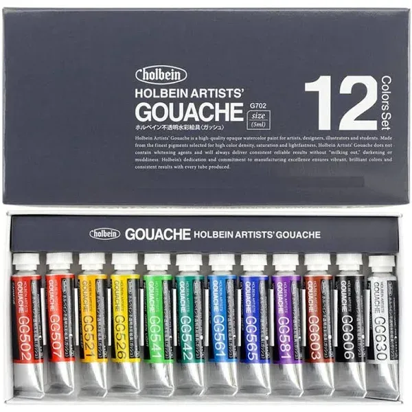 Holbein Artists' Gouache - Set of 12 5 ml