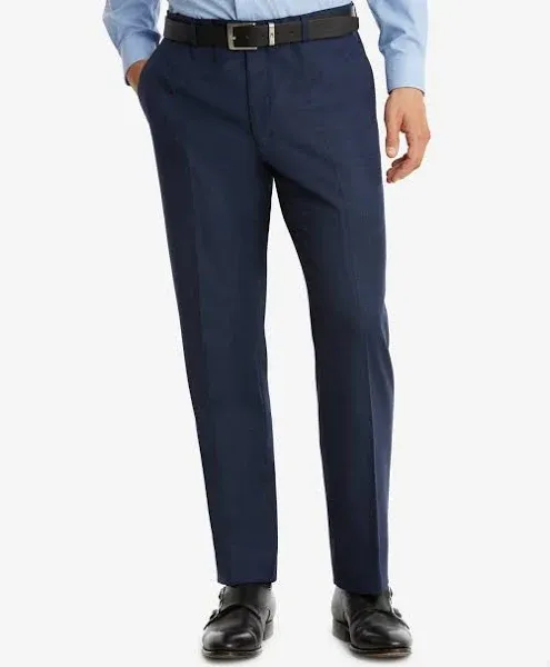 Tommy Hilfiger Mens Modern Fit Flex Stretch Dress Suit Pants Navy Plaid 32 x 30