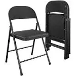 Cosco SmartFold Fabric Folding Chair, 4-Pack, Black