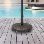 Island Umbrella NU6892 50-lb All-Weather Outdoor Resin Umbrella Base with Wheels - Bronze