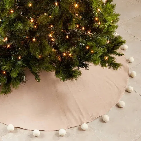 Saro Lifestyle Pom Pom Tree Skirt