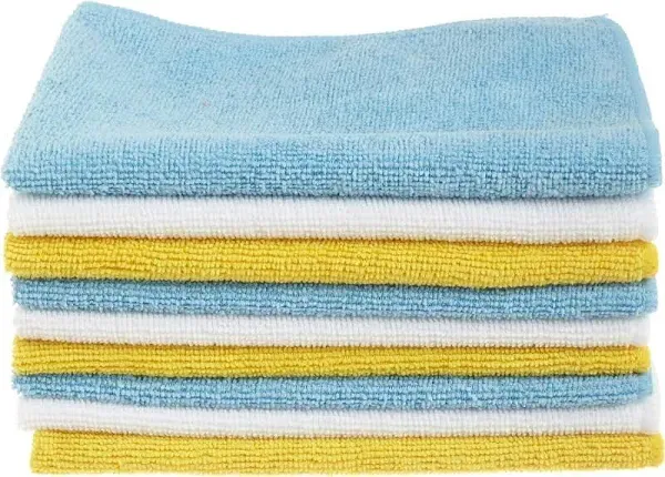 Amazon Basics Microfiber Cleaning Cloths Non-Abrasive Reusable and Washable