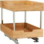 Household Essentials 2-Tier Steel and Wood Pull-Out/Slide-Out Storage 