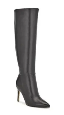 Nine West Women's Richy Pointed Toe Knee High Leather Boots