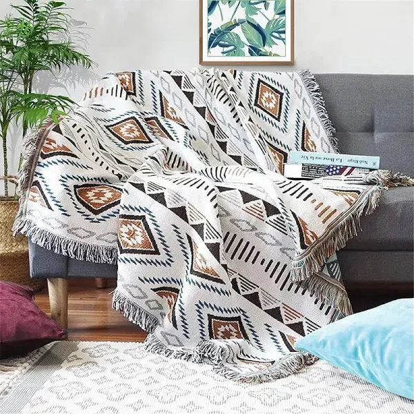 Lqprom Southwest Throw Blankets Aztec Southwest Throws Cover for Outdoor Camping Picnic Tent Beach Travel 51"x63"