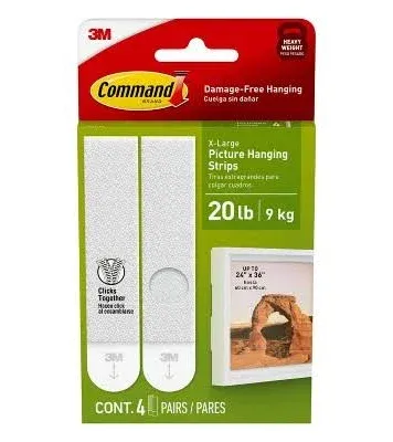 Command 20 lb White Picture Hanging Strips 8 Pairs