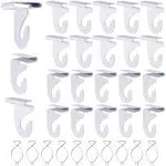 40 Drop Ceiling Hooks for Classrooms & Offices, White Heavy Duty Ceiling Hooks for Hanging Plants & Decorations, Metal T-Bar Hooks for Suspended Drop Ceiling Tiles