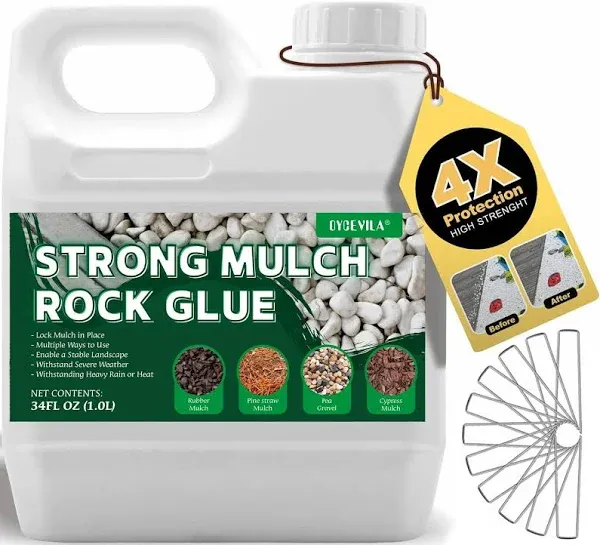 Landscaping Mulch Rock Glue, Concentrate Mulch Rock Glue, Pea Gravel Glue, Fa...