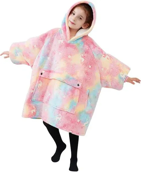 KFUBUO Glow in The Dark Oversized Wearable Blanket Hoodie