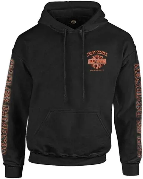 Harley-davidson Men's Eagle Piston Long Sleeve Hoodie