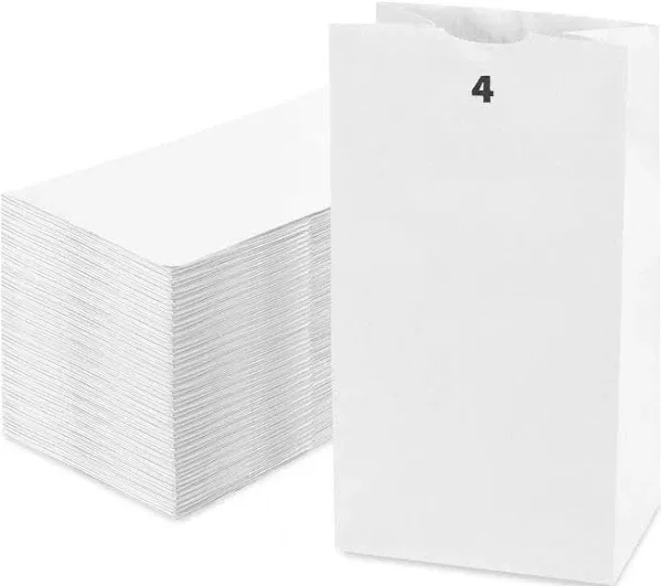 500ct. White Paper Lunch Bags