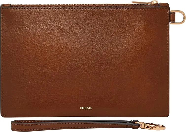 Fossil Women's Leather Wristlet Wallet Pouch with Removable Strap for Women