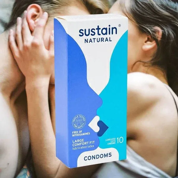 Sustain Large Comfort Fit Latex Condoms