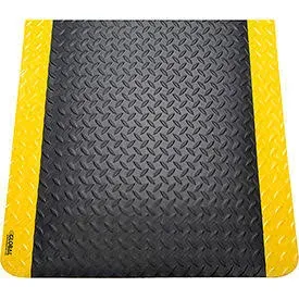 36&#034; x 60&#034; Diamond Plate Ergonomic Mat 15/16&#034; Thick Black/Yellow Border