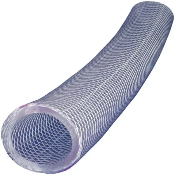 Duda Energy ID High Pressure Braided Clear Flexible PVC Tubing Heavy Duty UV Chemical Resistant Vinyl Hose