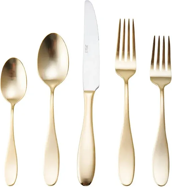 Towle Living Ashwell 20-Piece Gold Forged Stainless Steel Flatware Set