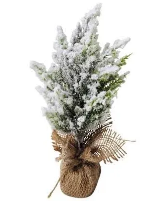 Northlight Heavily Flocked Pine Christmas Tree in Burlap Base - 12.5"