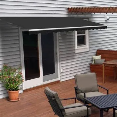 Aleko 10' x 8' Retractable Patio Awning, Gray Color