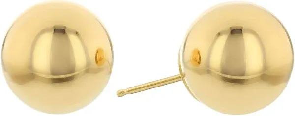 14K Yellow Gold 10mm Ball Stud Earrings