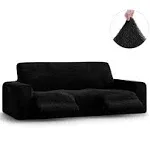 Stretch Recliner Sofa Slipcover - Soft to Touch & Easy to Clean - Velvet Collection PAULATO by GA.I.CO. Upholstery Color: Black