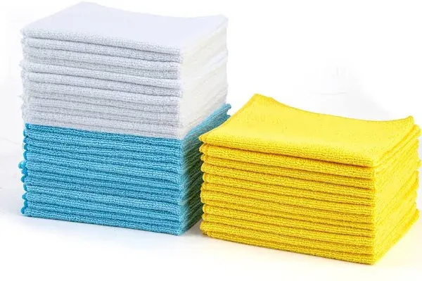 Microfiber Cleaning Cloths, Lint Free, Absorbent, Streak Free, Non-Abrasive, Reu