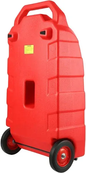 VEVOR Fuel Caddy, 32 Gallon, Portable Fuel Storage Tank On-Wheels, with Manual Transfer Pump, Gasoline Diesel Fuel Container for Cars, Lawn Mowers, ATVs, Boats, More, Red