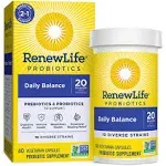 Renew Life Daily Balance Probiotics + Prebiotics (60 Capsules)