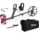 Nokta Findx Pro Metal Detector for Adults, Professional Lightweight Waterproof Gold Detector, Pinpoint, USB Rechargeable, Backlit LCD, Complete Kit with Headphones, Carrying Bag, Premium Digger