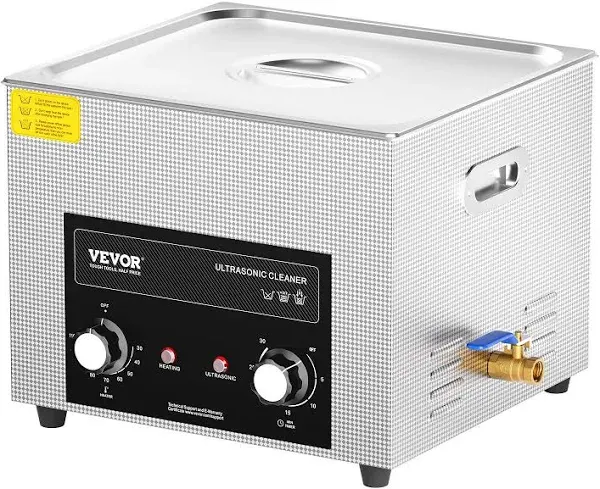 VEVOR 15L Ultrasonic Cleaner with Heater Timer &amp; Basket Digital Sonic Machine