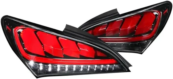 Spec-D Tuning 2DR LED Tail Lights Glossy Black with Sequential 10-15 Hyundai Genesis