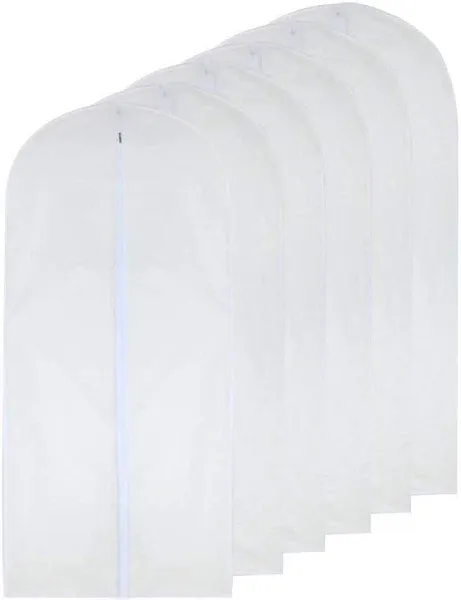 HomeClean Garment Bag Clear 60 x Long-Dress Moth Proof Garment Bags White Breathable Full Zipper Dust cover