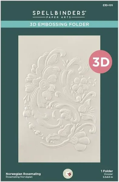 Spellbinders Norwegian Rosemaling 3D Embossing Folder