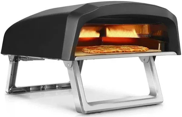 NutriChef Portable Outdoor Gas Pizza Oven - Includes Foldable Feet, Adjustabl...