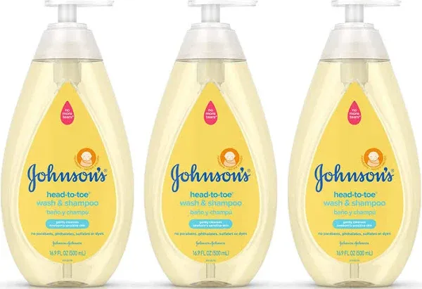 Johnson&#039;s Head-to-Toe Gentle Tear-Free Baby &amp; Newborn Wash &amp; Shampoo, 27.1 fl Oz