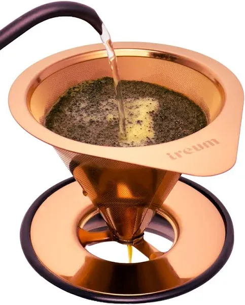 Pour Over Coffee Maker - Stainless Steel Coffee Dripper with Twill-Mesh Coffe...