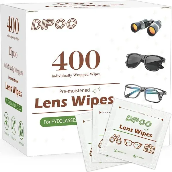 400 Count Lens Wipes for Eyeglasses Eye Glasses Cleaner Wipes Pre-moistened