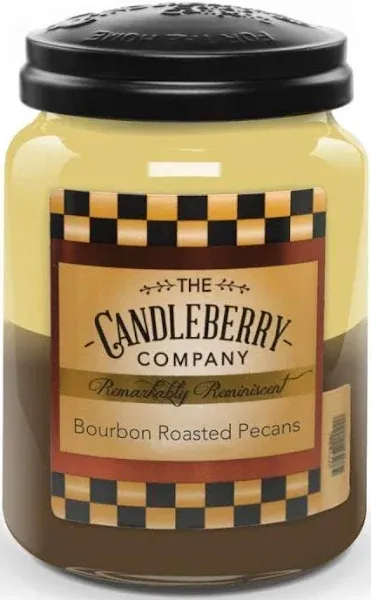 Candleberry Candles | Strong Fragrances for Home | Hand Poured in The USA | Highly Scented & Long Lasting | Large Jar 26 oz (Bourbon Roasted Pecans)