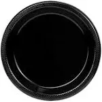 Exquisite Black Plastic Plates Disposable 7" Black Plastic Dinner Plates 100 Pcs Black Disposable Plates Plastic Plates For Party Plates Disposable Heavy Duty 350 GSM Black Plates Disposable For Party