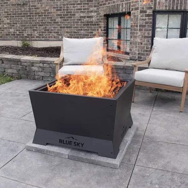 The Mammoth 28&#034;x18&#034;Square Steel Wood Patio Smokeless Fire Pit