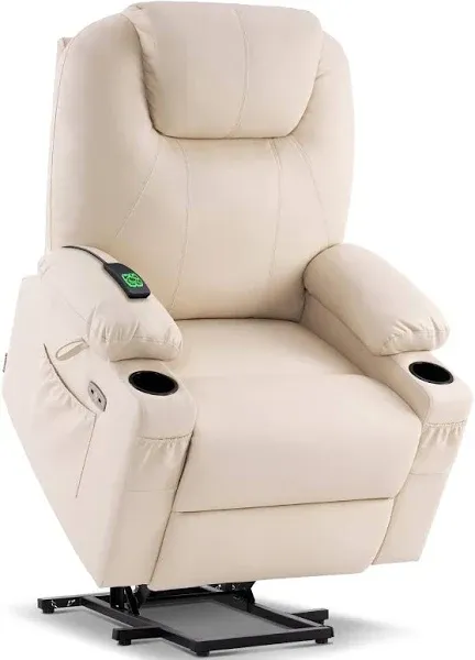 ASHOMELI Dual Motor Large Power Lift Recliner Chair with Massage and Heating,Infinite Position,Real Leather