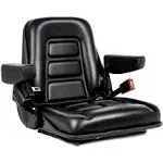 Universal Fold Down Forklift Seat with Adjustable Angle Back,Armrest And Safe...