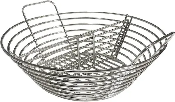 Lump Charcoal Fire Basket with Divider Stainless Steel Grill Ash Baskets Fits 18