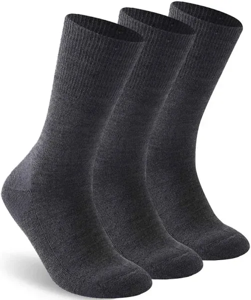 Facool Diabetic Socks for Men Women, Merino Wool Non-Binding Top Crew Socks with Cushion Sole, Seamless Toe 3 Pairs