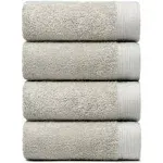 Weidemans Premium Towel Set of 4 Hand Towels 18" x 30" Color: Silver |100% Cotton|4 Ultra Soft and Highly Absorbent Hand Towels for Bathroom, Gym,