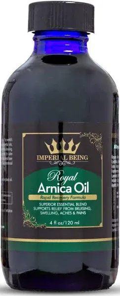 Royal Arnica Oil, Rapid Recovery Formula - Organic Super Premium Herbal Blend with 100% Pure Essential Oils to Relieve Sore Muscles, Bruise Care, Natural Body Therapy, Massage, Trauma, Aches (1oz)