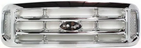 Garage-Pro Grille Assembly Compatible with 1999-2004 Ford F-250 Super Duty, Fits 1999-2004 Ford F-350 Super Duty, Fits 1999-2004 Ford F-450 Super Duty Chrome Shell and Insert